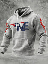 Men’s Football Graphic Plaid Hoodie Sweatshirt